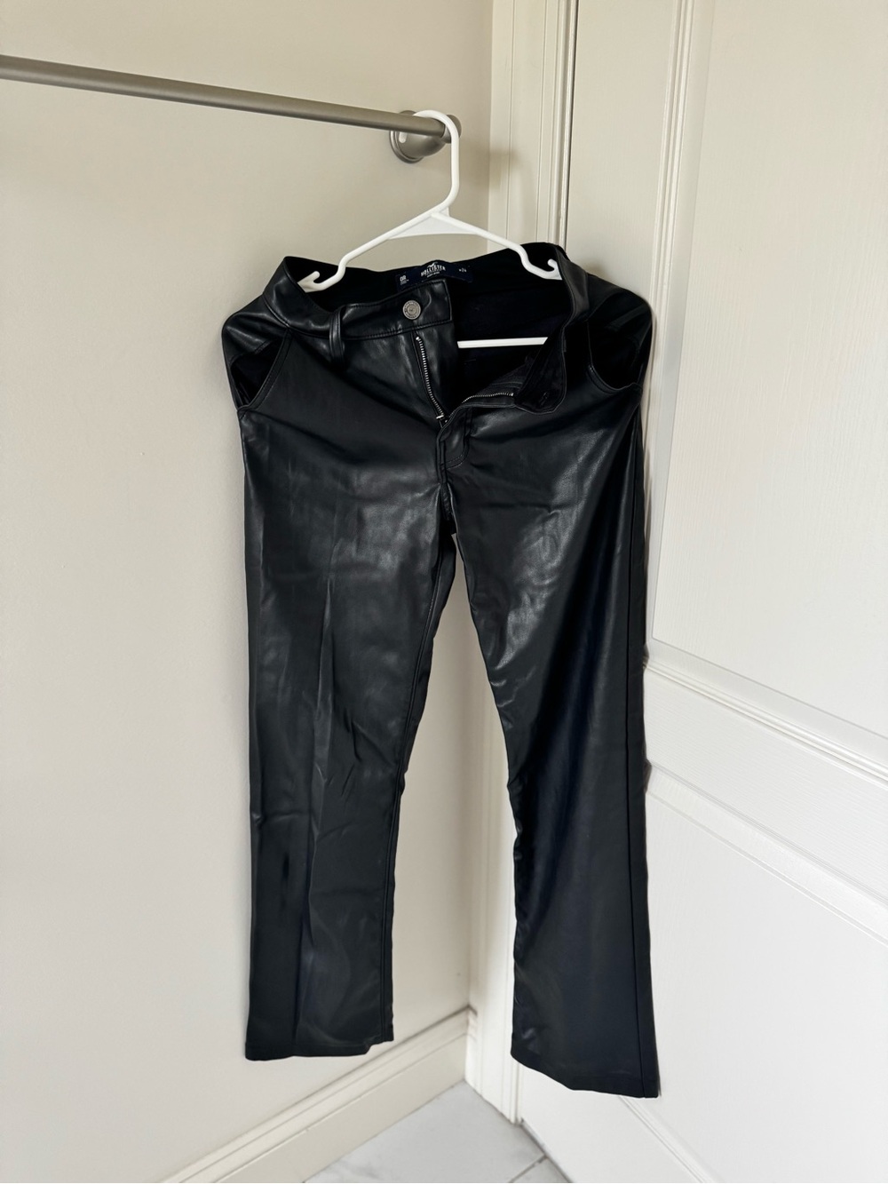 Hollister Black Faux Leather High-Rise Pants